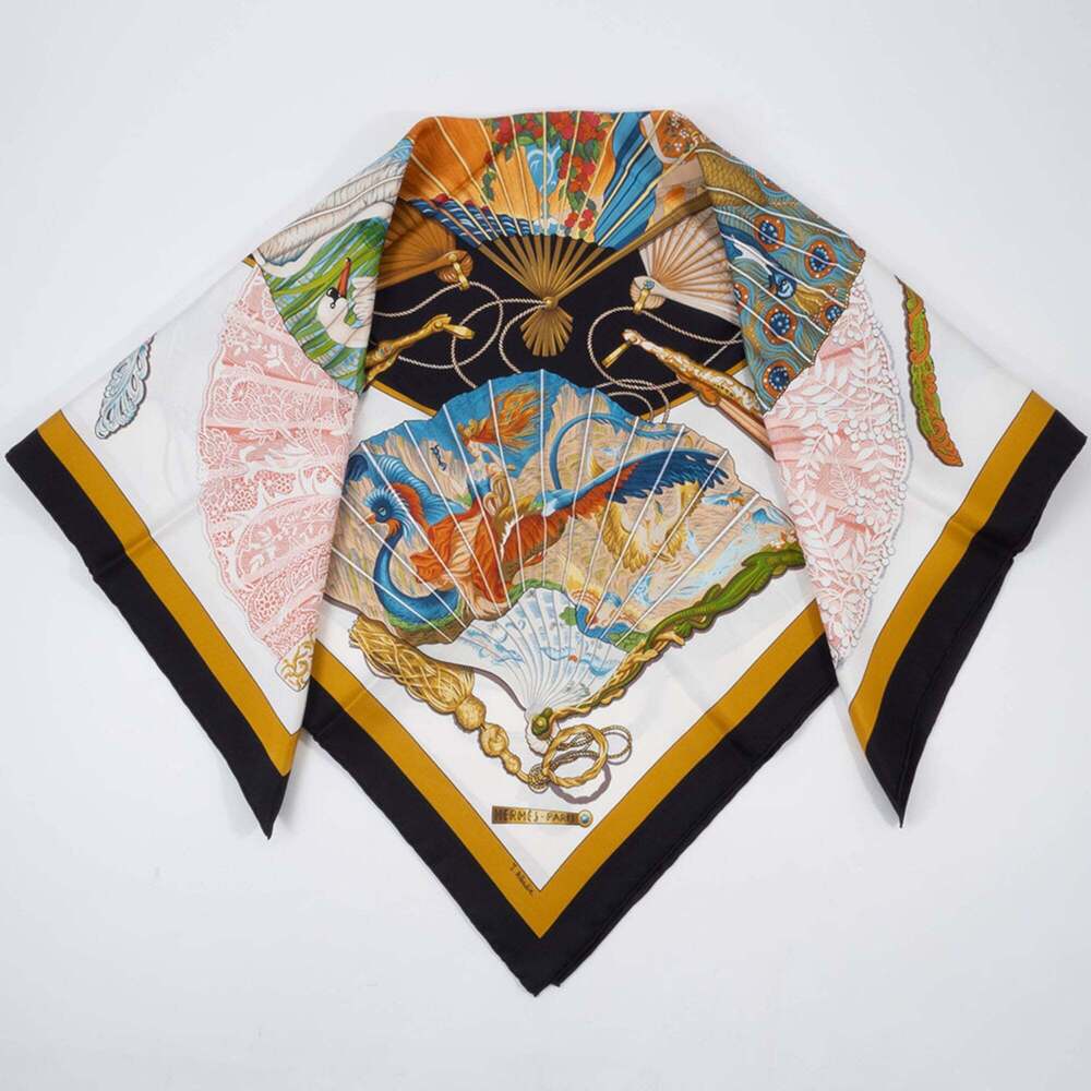 HERMES Black Silk Scarf - Picture 16 of 16
